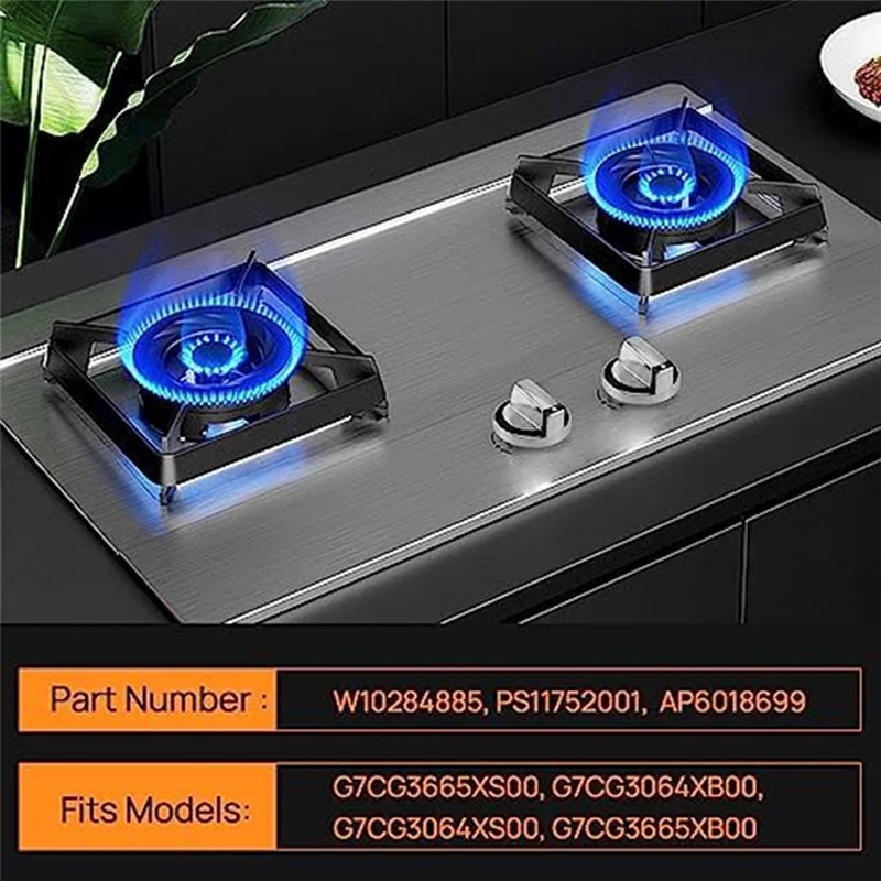 ว 10284885   การเปลี่ยนลูกบิด Burner เหมาะสําหรับช่วงแก๊ส/เตา/เตาอบ Whirlpool แทนที่ WPW 10284885   เอพี 6018699   พีเอส 11752001