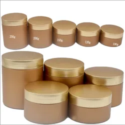 100/120/150/200/250g Matte Gold Plastic Face Cream Jars PET Empty Cosmetic Bottles Refillable Facial Cream Eye Cream Container