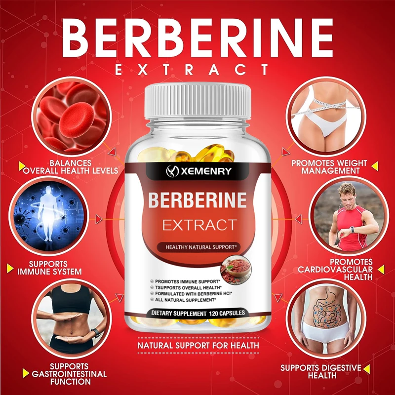 Berberine Hydrochloride - Support Glucose Balance, Liver Health, Digestion, Non-GMO, Gluten-Free