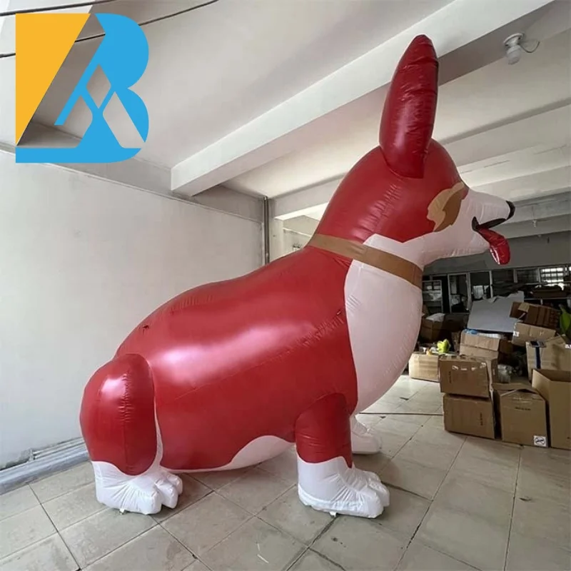 Custom Made Zoo Display Giant Inflatable Corgi Dog for Event Business Toys