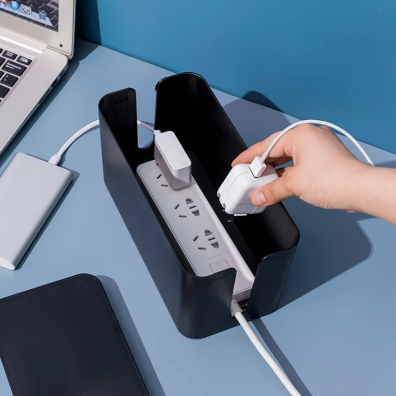 กล่องจัดระเบียบสายไฟ, การจัดการสายเคเบิลกล่องเก็บสายไฟแผ่นป้องกันไฟกระชากฝาครอบกล่องเก็บสายทีวีสำหรับสำนักงานบ้าน