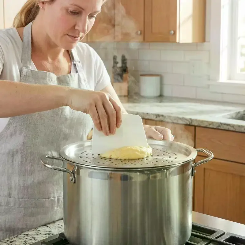 Stainless Steel Spaetzle Maker Lid With Scraper for German Egg Noodles Easy Cleaning Pasta Tool For Family Kitchen Cooking