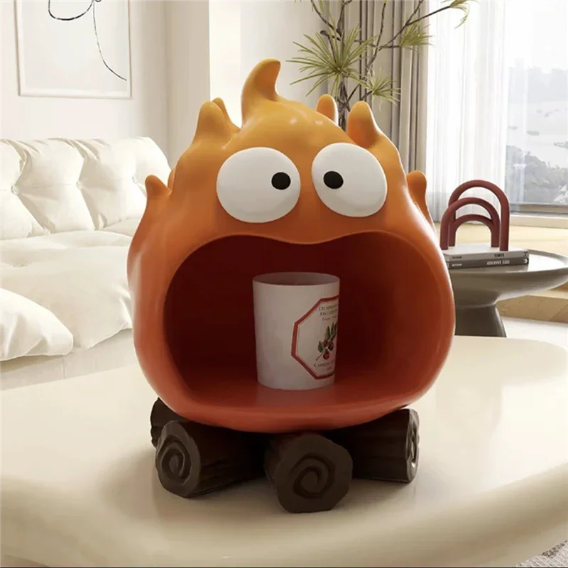 KYCOR-Fire Desktop Decoration Key Storage Tray Living Room Porch Cartoon Snack Organizer Table Ornament