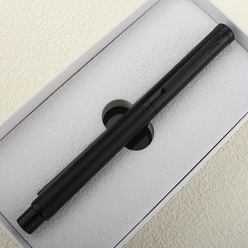 HongDian 1850 Fountain Pen Beautiful Black Pattern Stainless F Nib Business Office Writing Gifts School Supplies