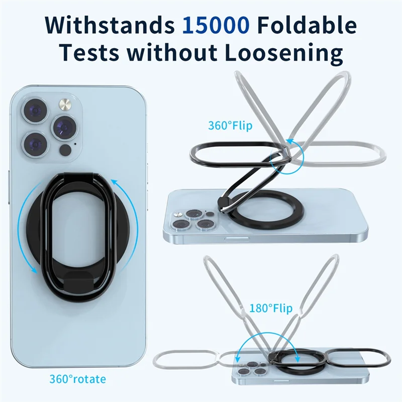 A34M-Magnetic Phone Stand For Iphone 15 14 13 12 Series Foldable Smart Phone Holder Portable Cell Phone Holder