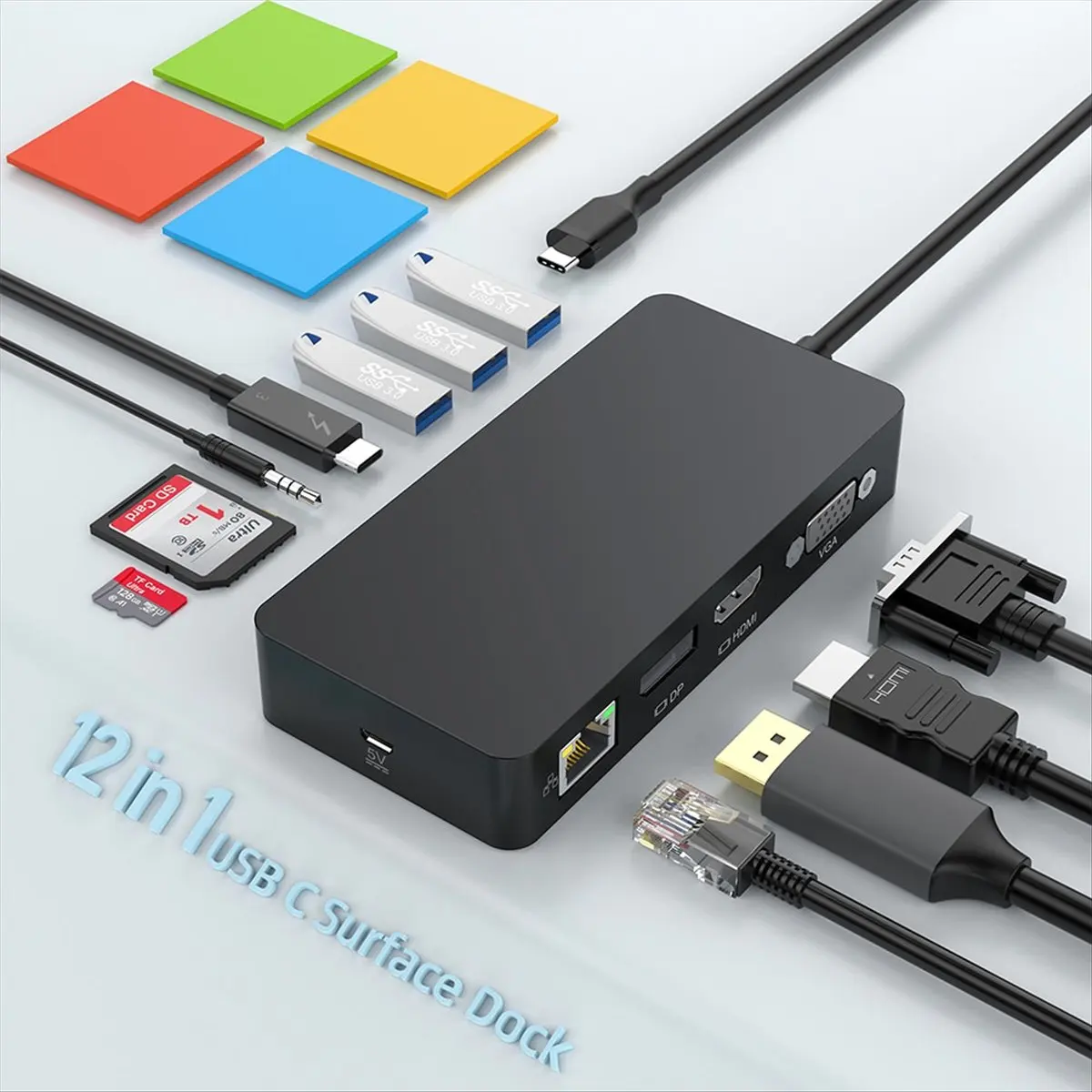 Hot Sale For Pro7/8/9/X/11 Docking Station 12 in 1 Multi-Function Gigabit Network Port 100WPD Power Supply