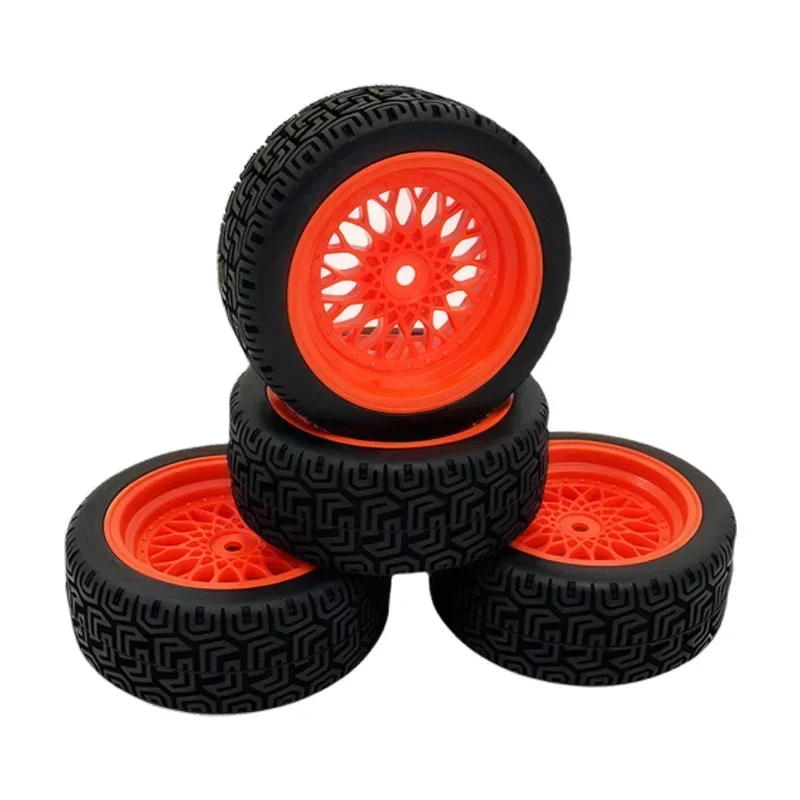 Pneu de corrida para carro de controle remoto 1/10, para pista plana, TT01, forte aderência e resistente ao desgaste, cubo de nylon de 70MM