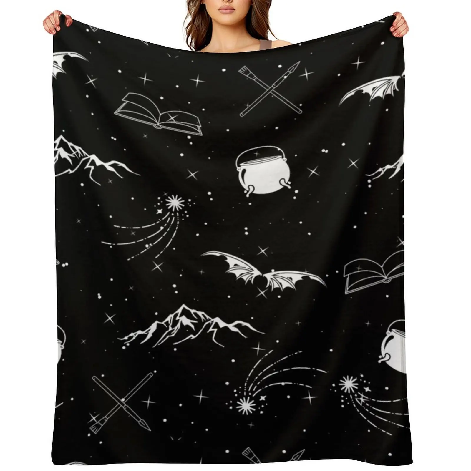 

A Court of Thorns and Roses (ACOTAR) Pattern Throw Blanket Thermal Bed covers Beach Flannel Blankets