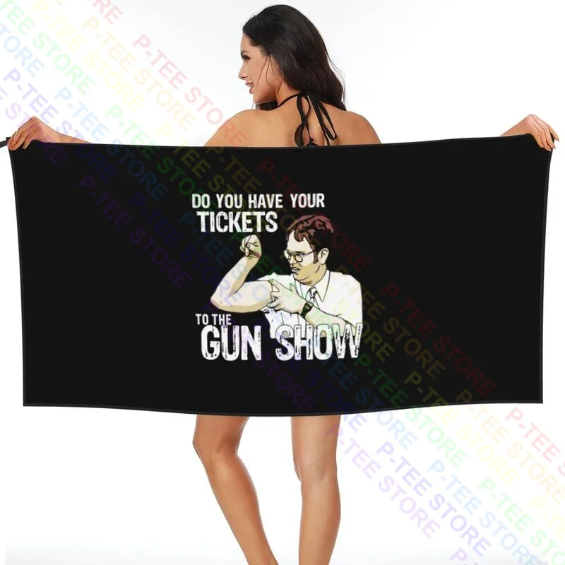 The Office Dunder Mifflin Dwight Gun Show Quick dry Towel Surf Microfiber Beach Blanket