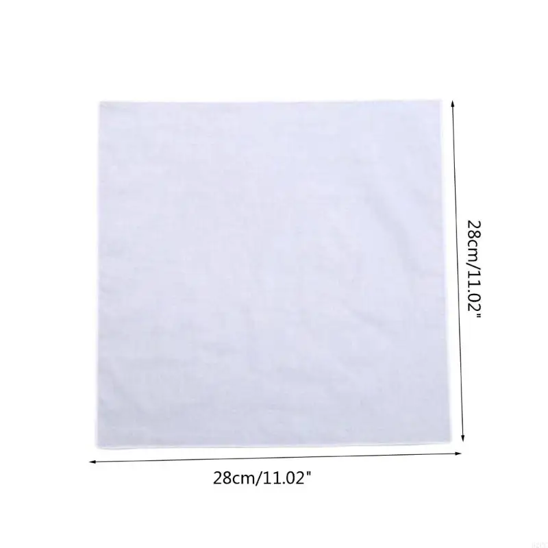 62CC Lightweight White Handkerchiefs Cotton Square Hankie Washable Chest Towel Pocket Handkerchiefs for Adult Wedding Party