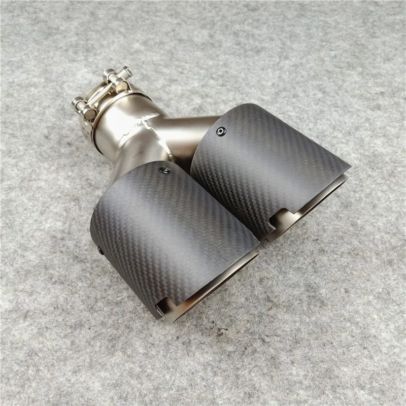 One Pc Y Model Matte Black Exhaust Pipe Muffler Tip Tailpipe Carbon Fiber Stainless Steel Nozzles Car Accessories