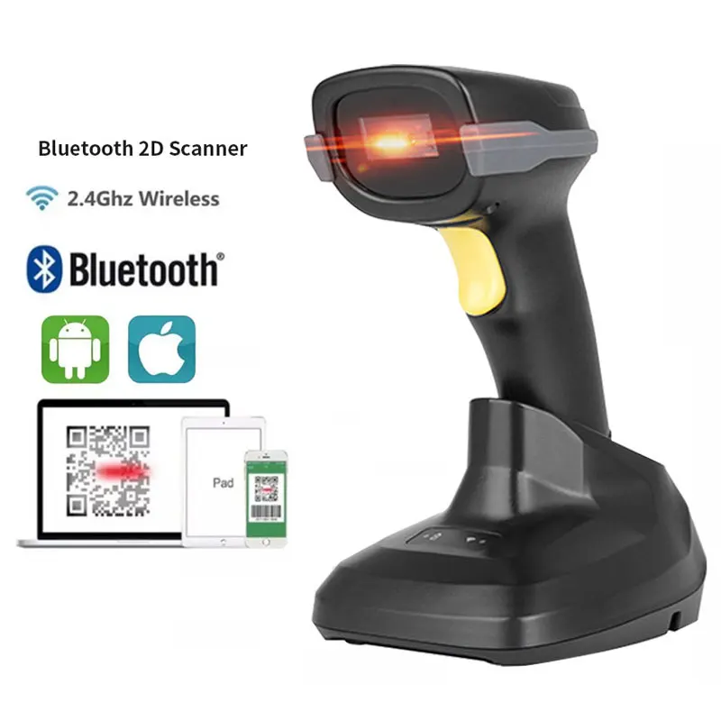 

Bluetooth 1D/2D Barcode Reader And QR PDF417 2.4G Wireless/Wired Handheld Barcode Scanner USB Support Mobile Phone iPad