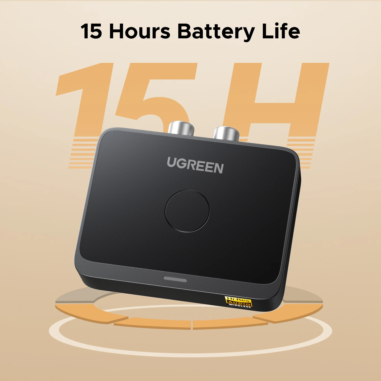 UGREEN AUX Ricevitore Bluetooth LDAC AAC Hi-Fi Jack da 3,5 mm 2RCA RCA Audio Adattatore Bluetooth 6.0 Ricevitori 15 ore per altoparlante per auto PC