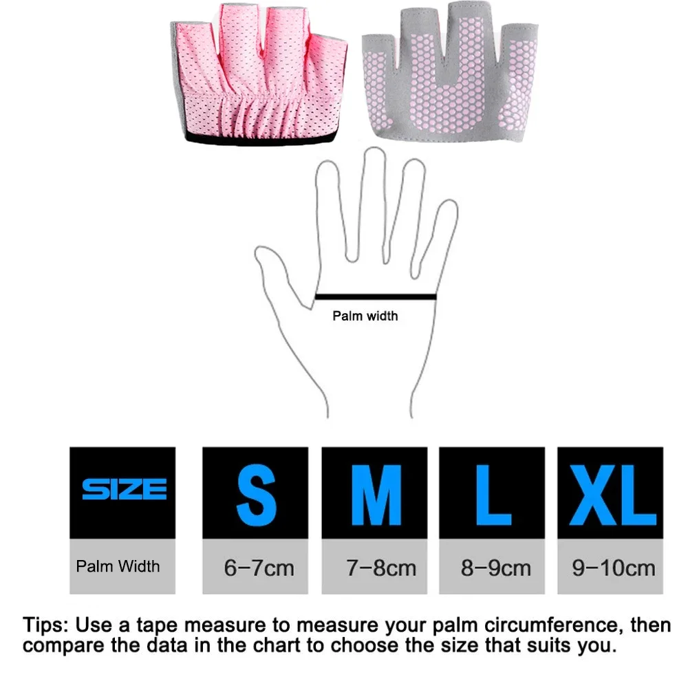 Gym Fitness Half Finger Gloves Men Women Anti-Slip Silicone Workout Glove Pull Up Power Weight Lifting Grips Hand Plam Protector