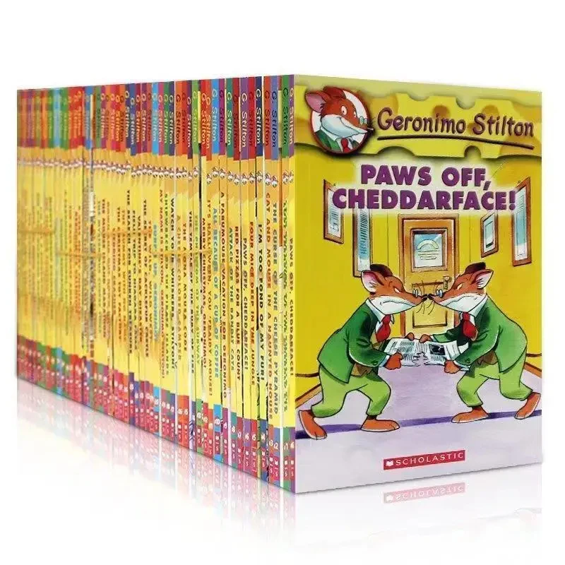 Geronimo stiltton Mouse Reporter 1-80 en inglés, iniciales originales, libros de puente, juego completo de 80 libros Enseñanza educativa