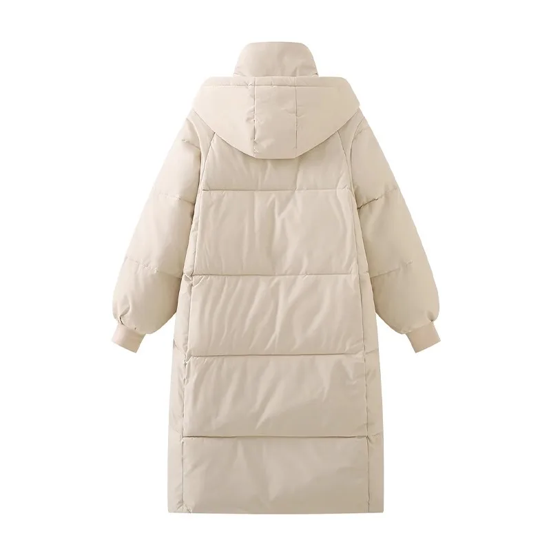 Manteau en coton rembourré avec fermeture éclair pour femme, veste monochrome, parkas décontractées pour femme, vêtements d'extérieur chauds UNIS issants, document At, hiver 2023