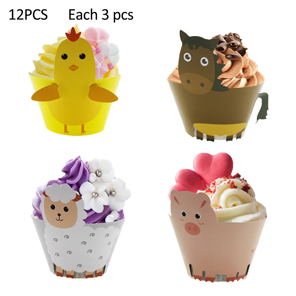 1Set Bauernhof Tier Papier Hut Karton Kuh/Schwein/Schafe Hüte Nette Süßigkeiten Taschen für Kinder Bauernhof Tiere thema Glücklich Geburtstag Party Decor – Detail 4