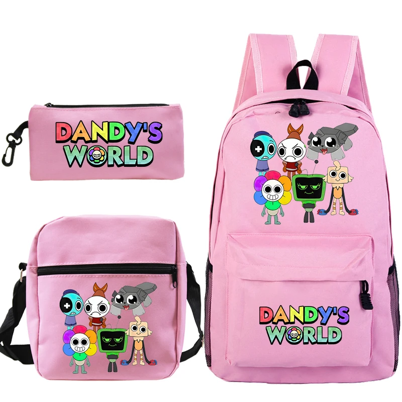 

3pcs Set Dandy's World School Backpack with Shouldler Bags ,Pencil Bag Cartoon School Bag for Boys Girls Students Anime Backpack