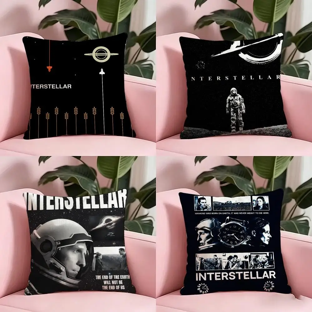 Movie I-Interstellar Cushion Cover Anti-dustmite Pillowcase Invisible zipper silky short plush Sofa cushion cover