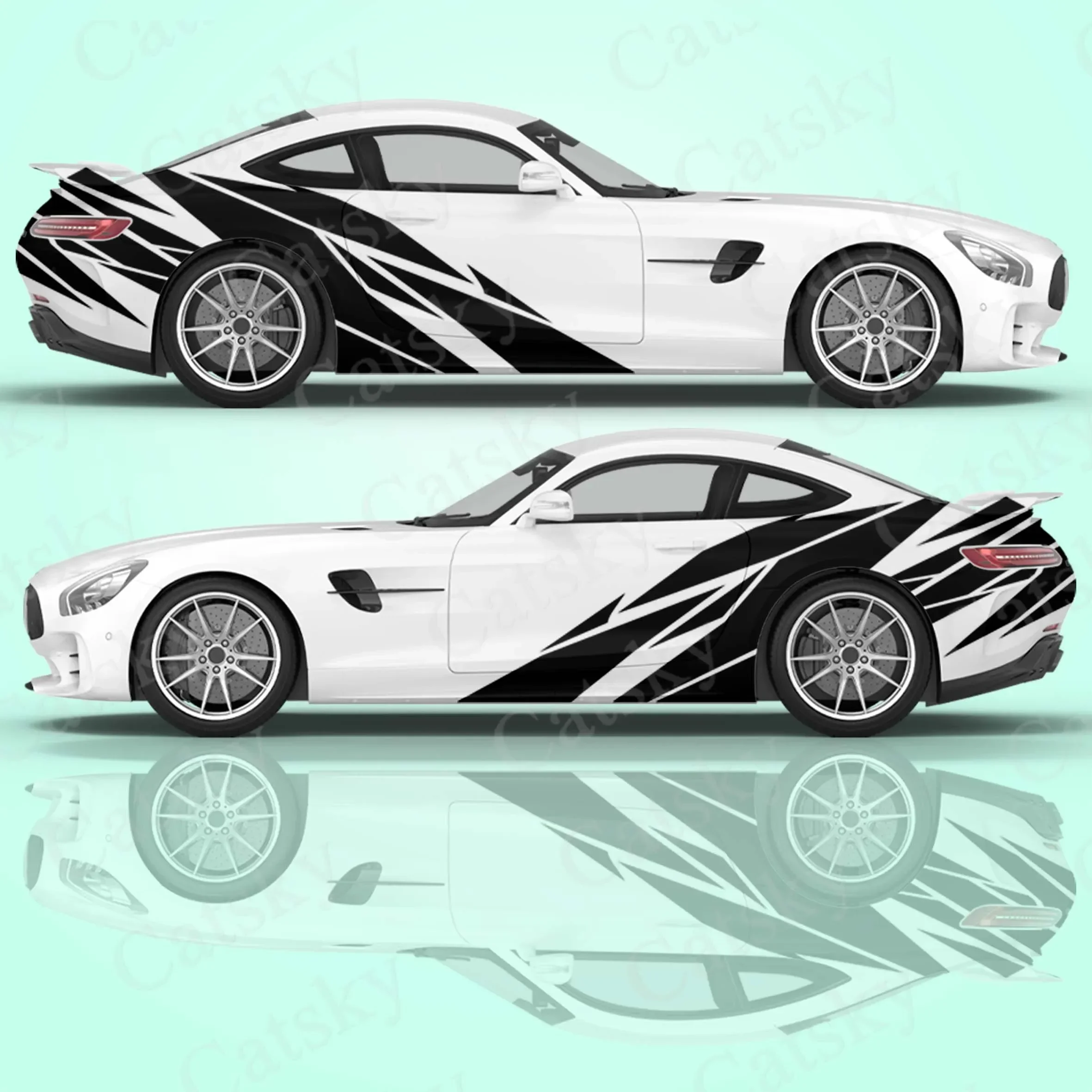 Side Geometric Motion Design Graphic Stickers Auto Parts Vinyl Decals Packaging Stickers Colorful Patterns