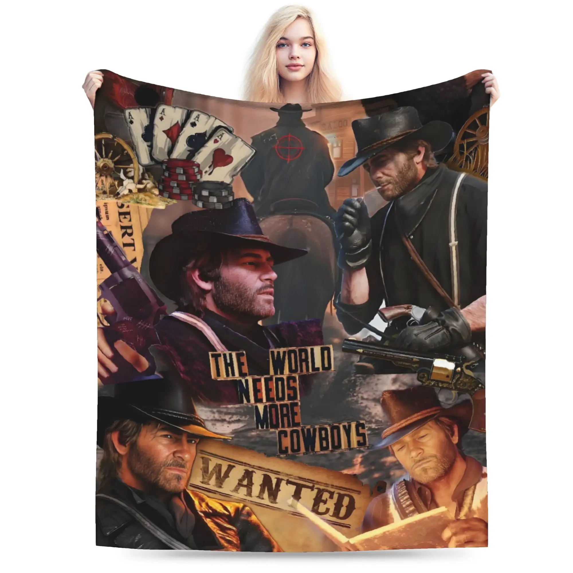 Custom Red Dead Arthur Morgan Blankets Warm Flannel Redemption  Throw Blanket for Bedding Couch Bedspread