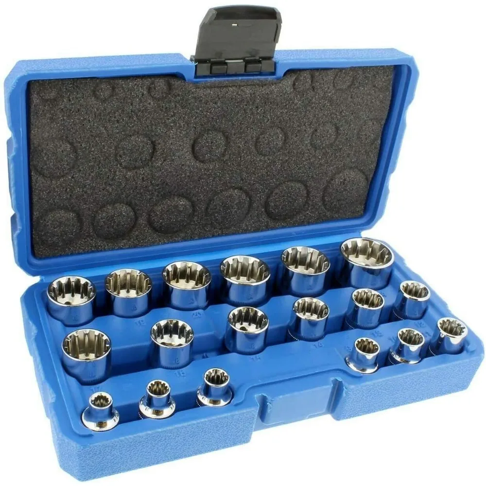 

3/8" Dr. 18PC Penta-Spline Socket Set (SAE, Metric, Torque),