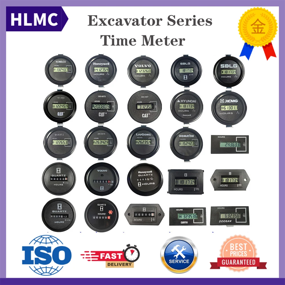 Excavator Accessories Excavator Parts Universal Time Meter General Timer For Various Excavator Brands Construction Machinery