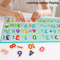 Math Learning Book Magnetic Stickers Toy Puzzle Toy Toddlers Magnetic Quiet Book Letter/Number Cognition Montessori Words