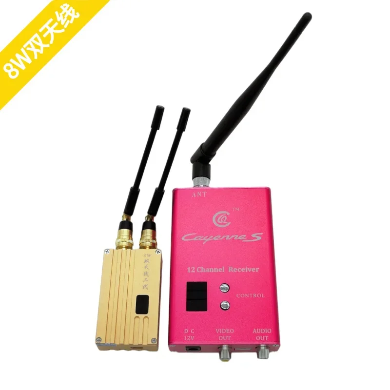 1.2G 8W Dual Antenne Draadloze Beeldtransmissie Zender Ontvanger Lange Afstand Transmissie Module