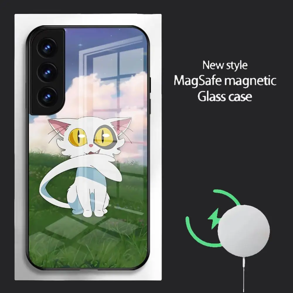 Cute Cat Daijin Phone Case For Samsung S26 S25 S24 S23 S22 S21 S20 FE Plus Ultra Glass Magnetic Case