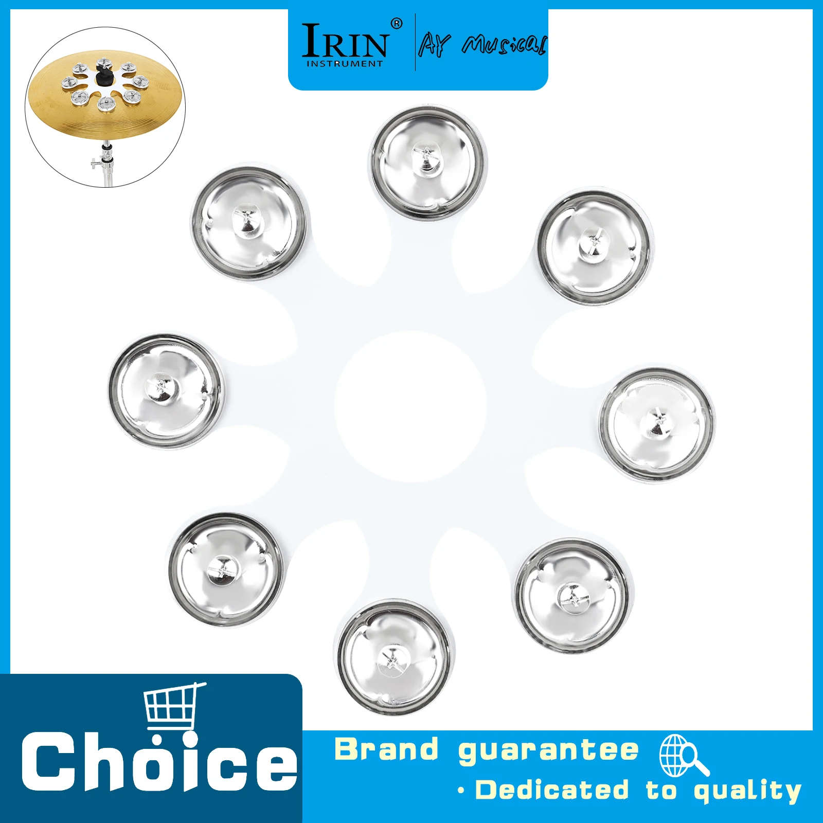 L103 Stainless Steel Step On Cymbal Ring Wear Resist Tambourine Ring Metal Hi-Hat Bell Drum Accessory for Percussion Instrument
