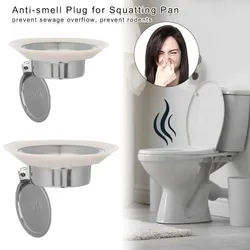 Stainless Steel Squatting Pan Anti-smell Plug Toilet Drain Cover Floor Drain Deodorize Stopper Bathtub Anti-blocking Odor Covers