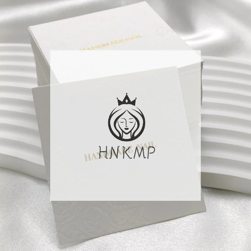 20 Sheets/Bag 75x75mm Press On Nails Packaging Bottom Cards Rose Embossing Handmade False Nail Display Show Card Manicure Tools