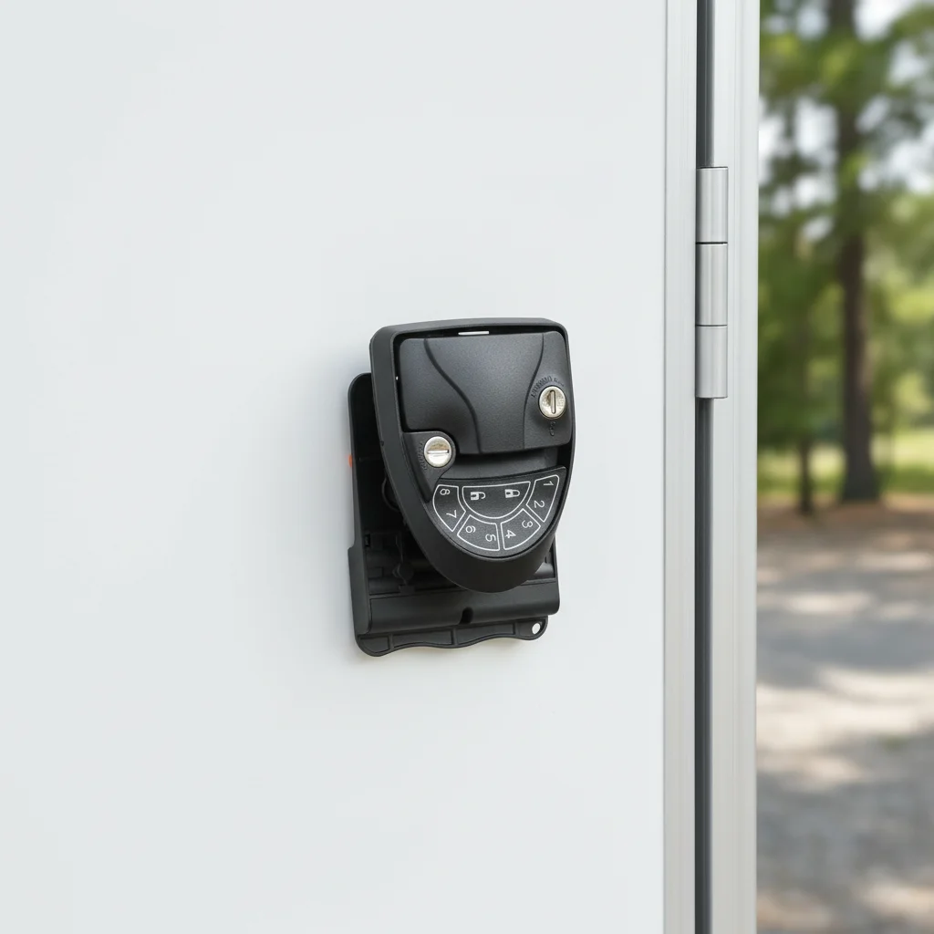 Premium Metal RV Door Lock with Keypad and Remote Keyless Camper Door Lock Replacement Durable Replacement for Trailers