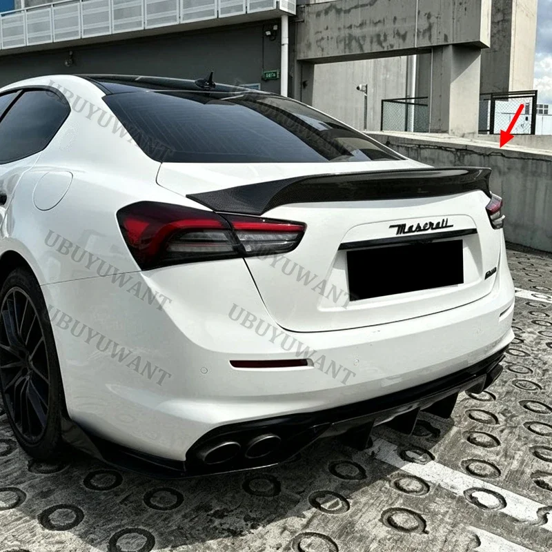 Suitable for 2014-2024 Maserati Ghibli Rear Trunk Lip Carbon Fiber Wing Spoiler Car Styling