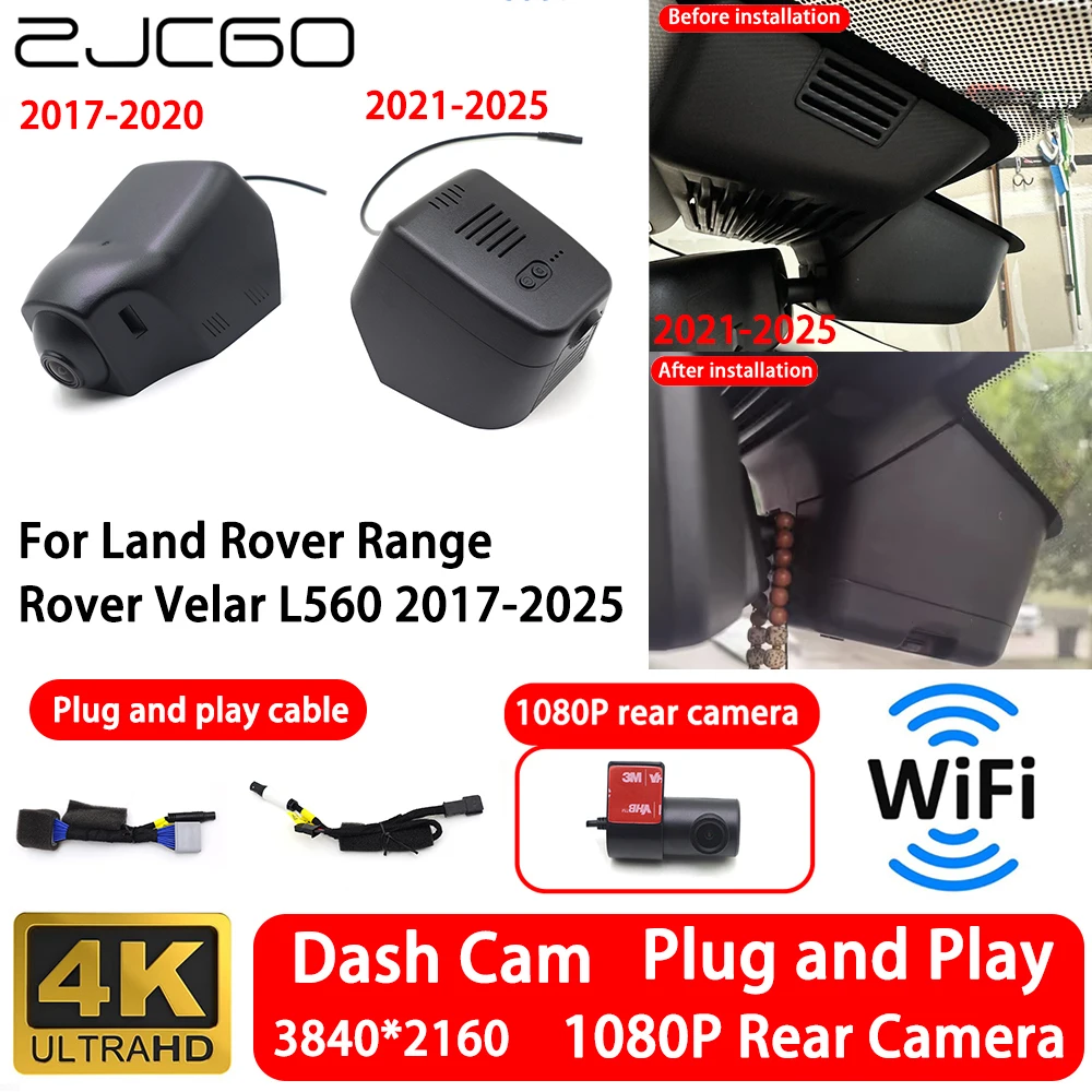 

for Land Rover Range Rover Velar L560 2017-2025 4K Front Rear Camera Dash Cam Wifi Plug and Play Video Recorder Loop Recording
