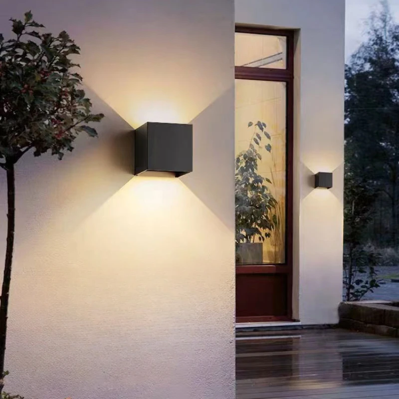 Outdoor Wall Light Body Motion Sensor LED Lamp Waterproof Garden Balcony Indoor Adjustable Blade External Lighting Wall Light