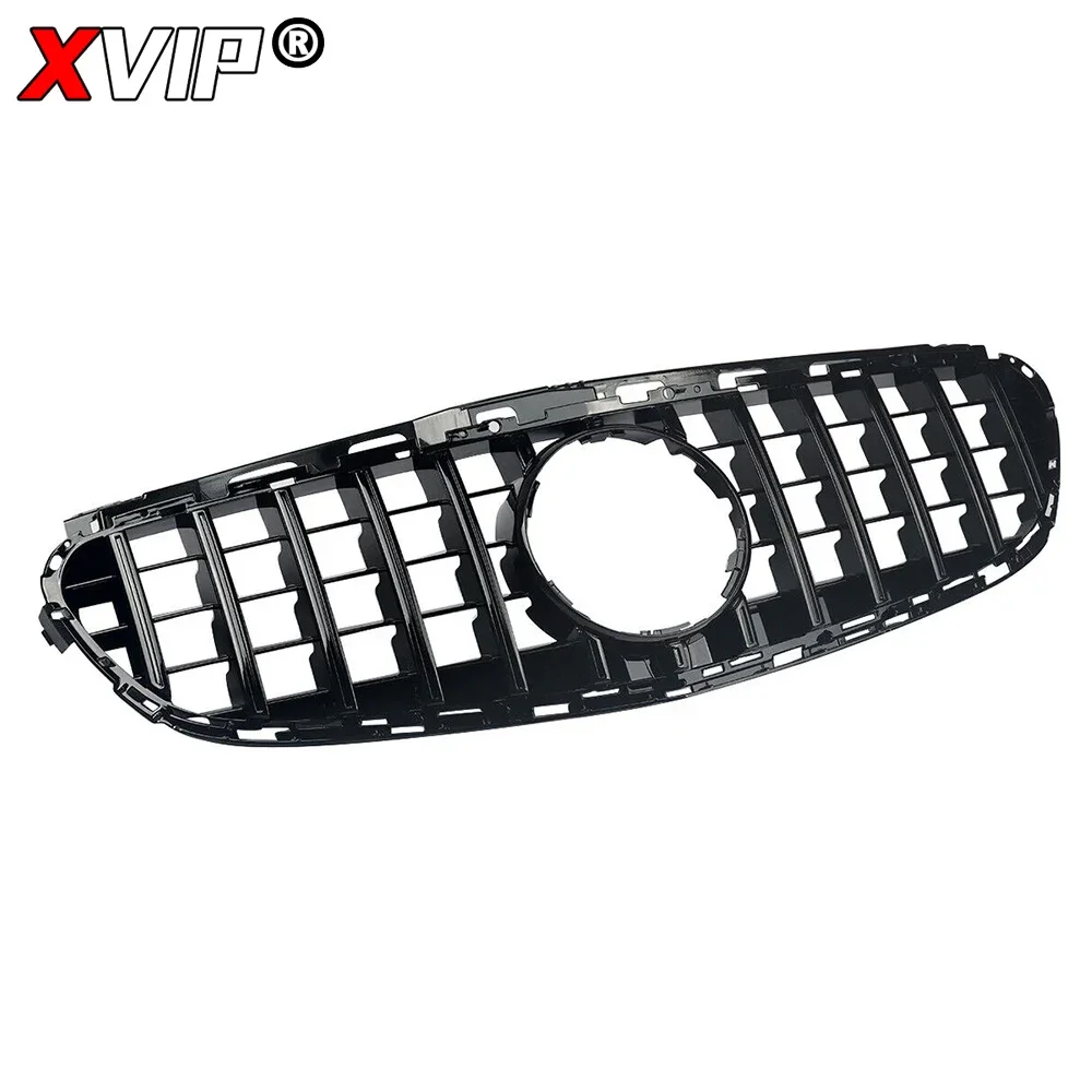 XVIP Chrome Silver Front Bumper Grille For Mercedes Benz E W212 E300 E350 E400 2014-2016 Glossy Black GTR Style Racing Grille
