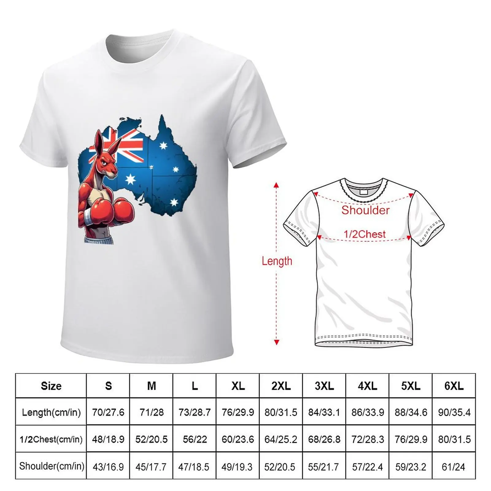 boxing kangaroo red gloves cartoonish Australia map T-shirt blacks for a boy anime plus size tops designer t shirt men