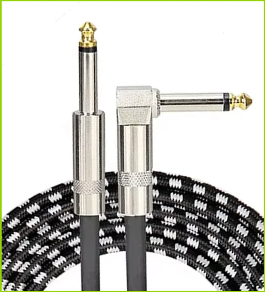 Guitar Cable 5/10ft Electric Instrument Bass AMP Cord for Electric Guitar Mandolin, Pro Audio (Right Angle to Straight, Black)