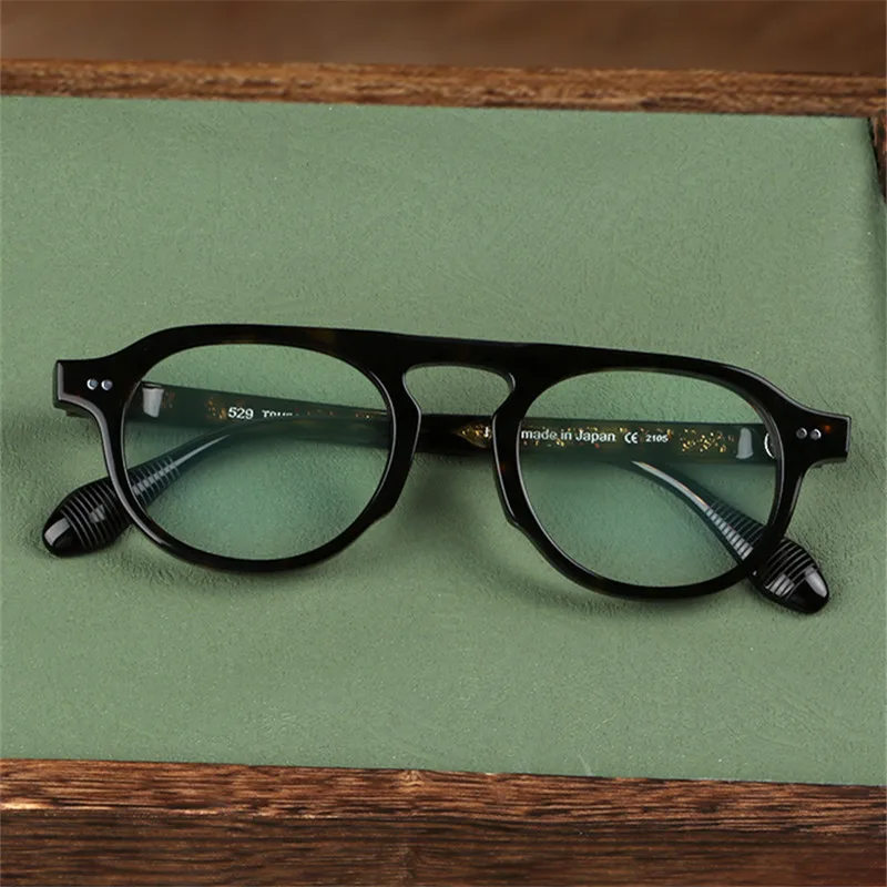 Japanese Handmade Designer Glasses Frame Classic Square Titanium Acetate Eyeglasses Men Women Retro Personality Designer Eyewear