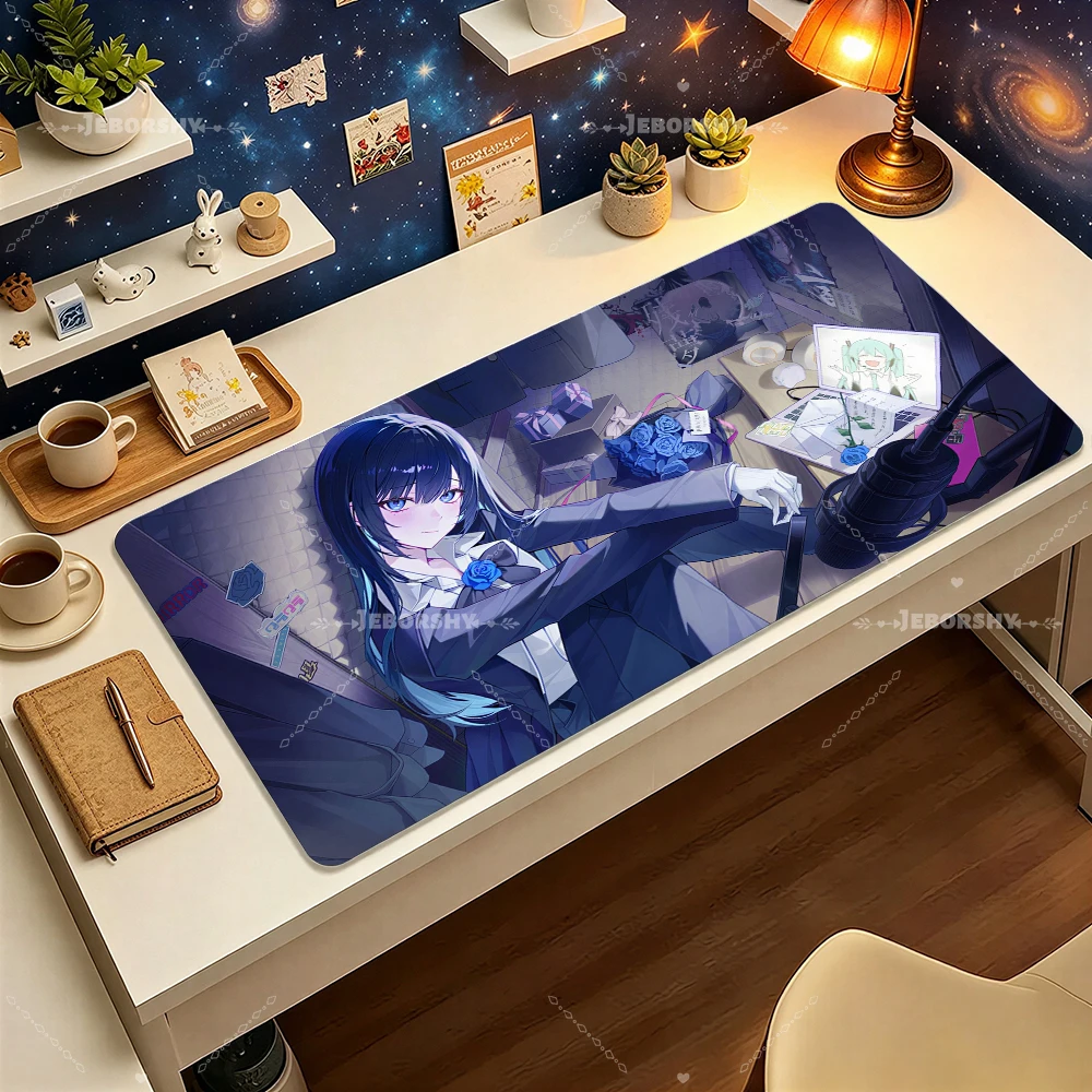 Virtual Anime Singer Mouse Pad, Computer Laptop Rubber Non-Slip Mat, Gamer Desk Decor, Mousepad for Office Gaming