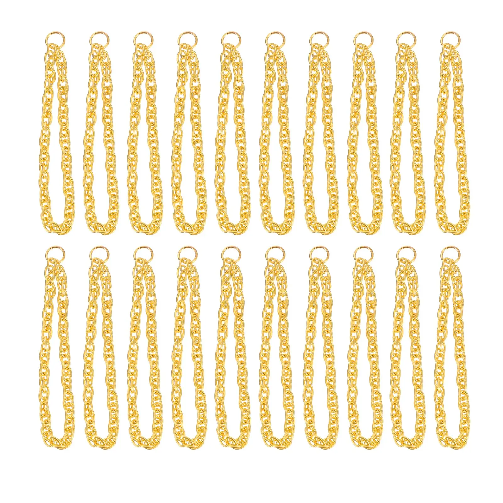 

20/40/80pcs Doll Mini Gold Necklaces Chains Doll Dress Up Necklace Chains Golden Chains for DIY Doll Decor Photo Props Dollhouse