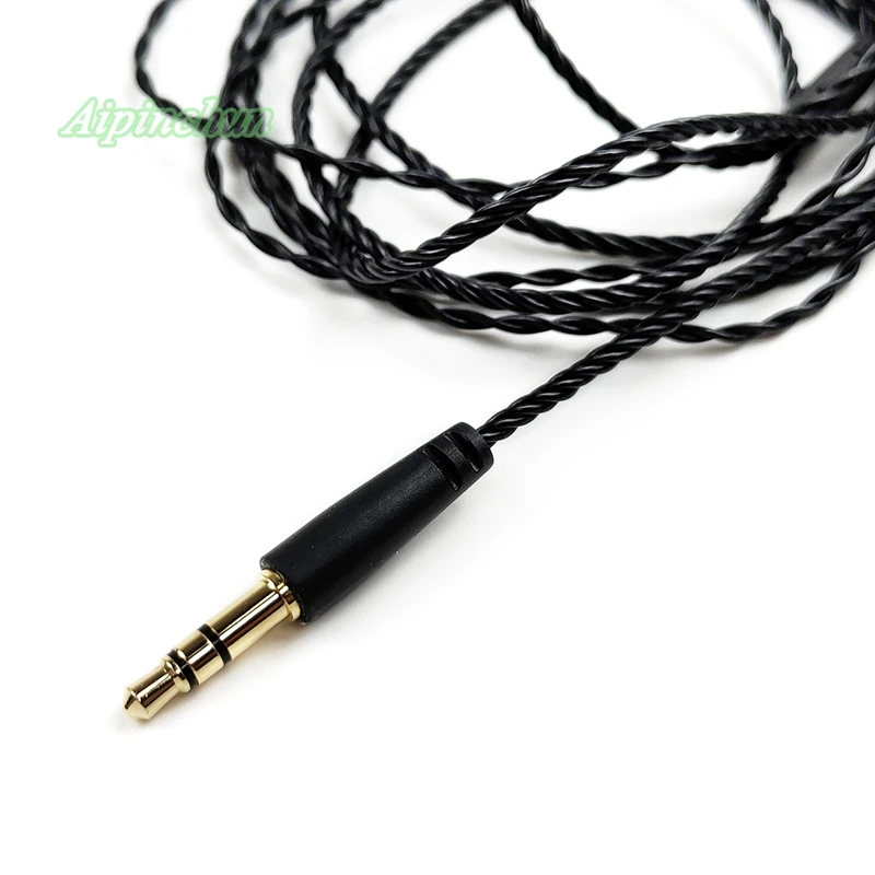 Aipinchun-Cable de reparación de auriculares, Conector de 3 polos, negro, 3,5mm