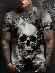 Fashion Men's T Shirt vintage Skull Printed T-Shirt Harajuku Horror Short Sleeve Tee Tops Leisure O-Neck Men's Casual t-shirt