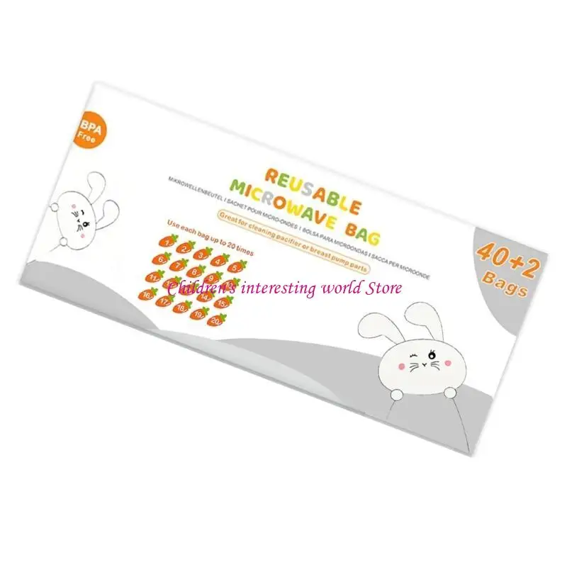 Reusable Microwave Steam Bag Pouches for Cleaning Breast Accessories 425F