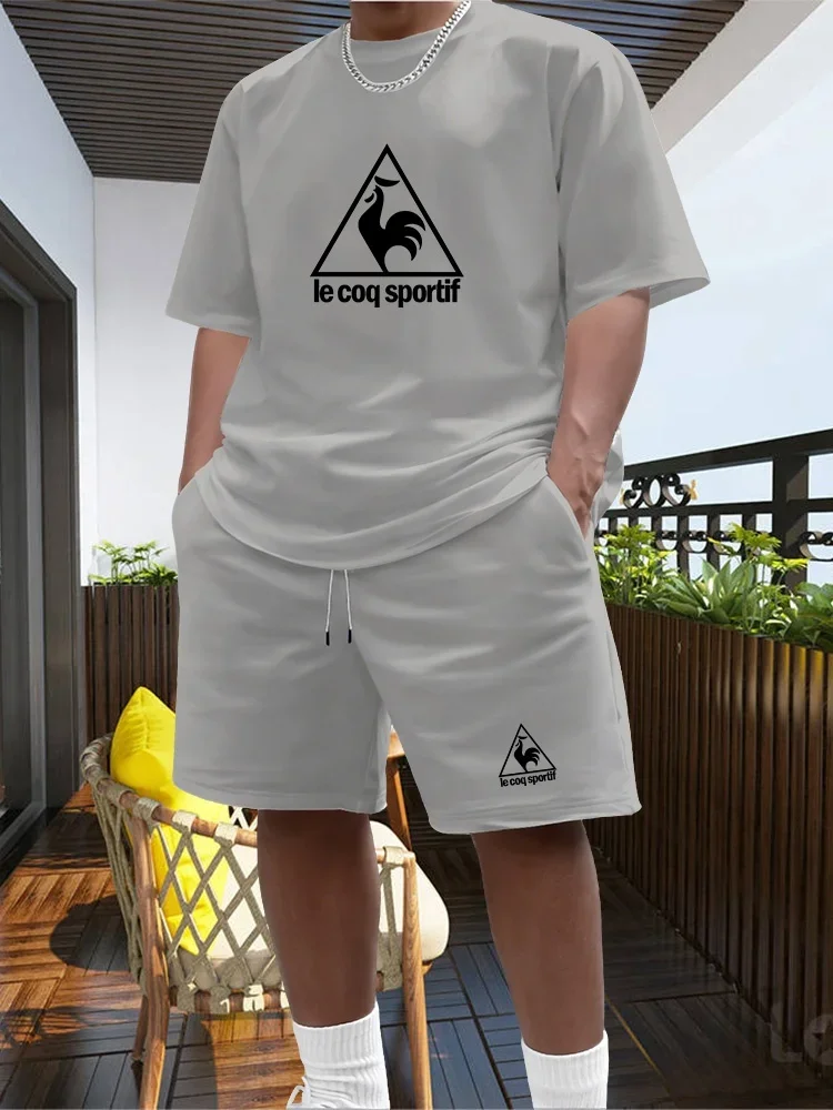 Men's Two-piece Sportswear Short Sleeved T-shirt and Pants Set Running and Fitness Sportswear 2026 Summer Big Discount