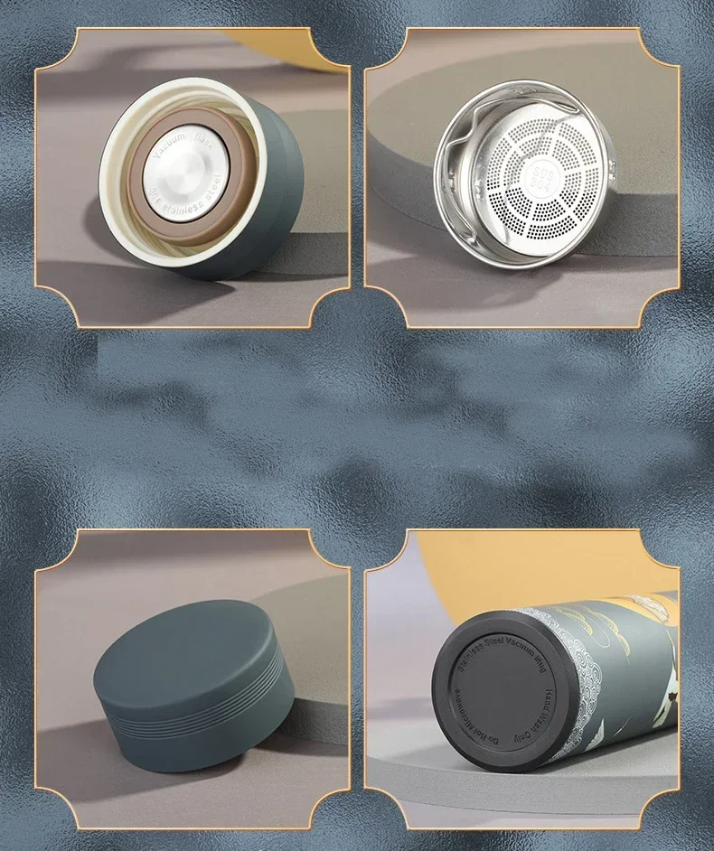 زجاجة مياه حرارية محمولة على الطراز الصيني ، ترمس مبتكر لشاي القهوة ، كوب حراري يحافظ على الدفء للرجال والنساء ، السفر ، من من من من من من الخارج