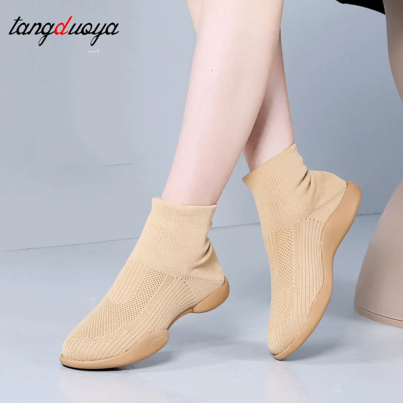 

Женская обувь с высоким берцем для джазовых танцев, обувь для черлидинга на мягкой подошве для взрослых, противоскользящая танцевальная обувь, легкие повседневные кроссовки без шнуровки