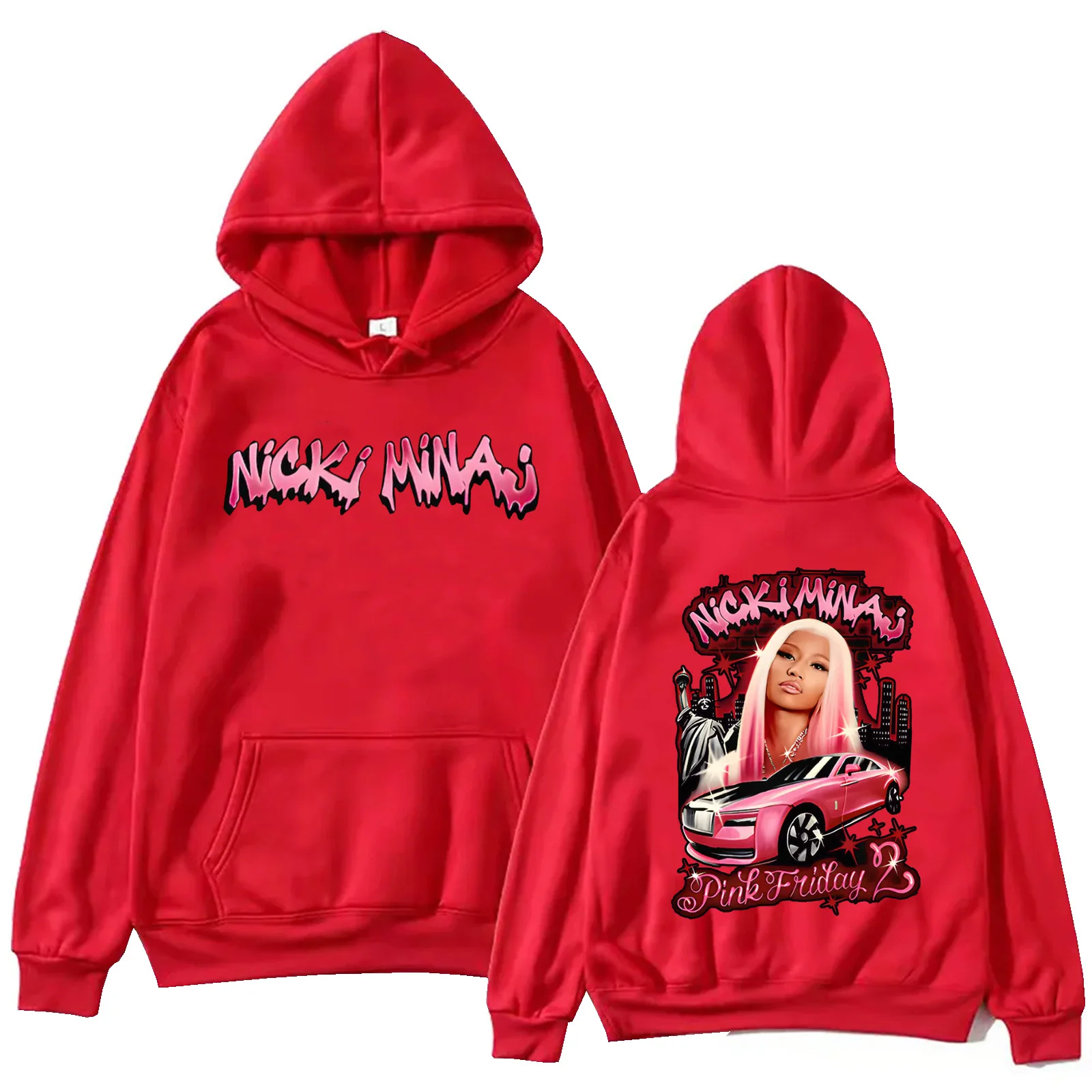 2024 Nicki Minaj Tour Hoodie Harajuku Pullover Tops Long Sleeve Sweatshirt Music Fans Gift